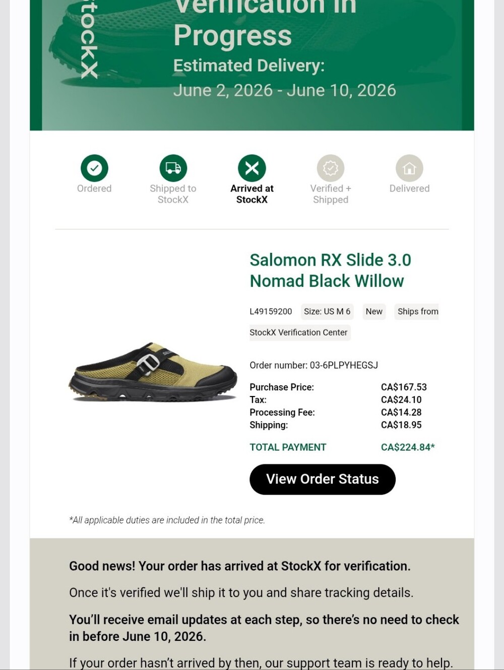 Salomon RX SLIDE 3.0 NOMAD IN Black/Willow/Ftw Silver.  Womens 7, Fits Like An 8 - Picture 10 of 10